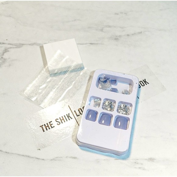 Blue Full Cover Crystal Press On Toe Nails - 24 Pieces - Picture 7 of 7